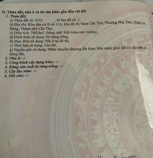 BÁN NỀN VỊ TRÍ ĐẸP ĐƯỜNG PHẠM VĂN NHỜ KDC CÔNG AN, HƯNG THẠNH, CÁI RĂNG, CẦN THƠ